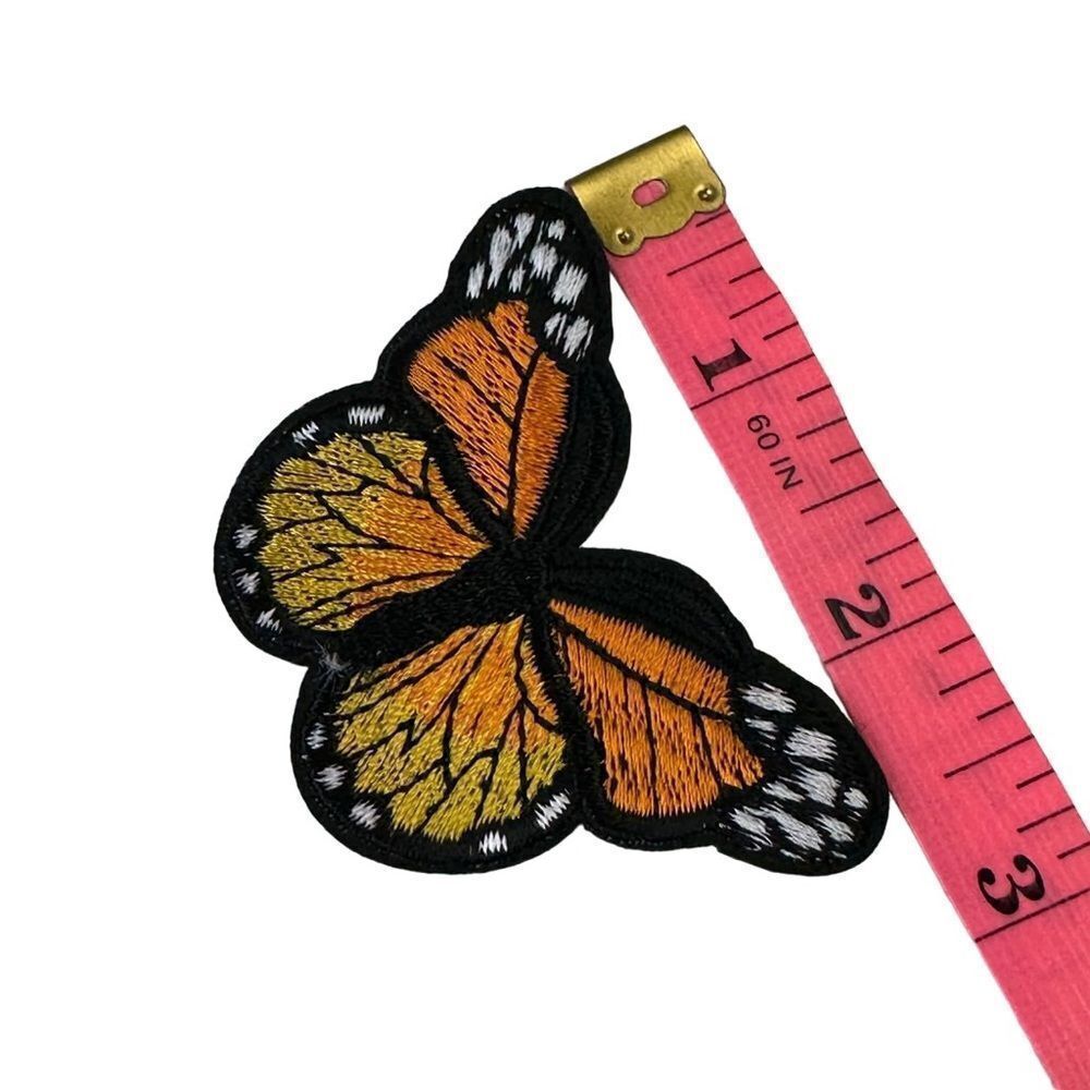 Orange Butterfly Embroidered Patch - Picture 3 of 4